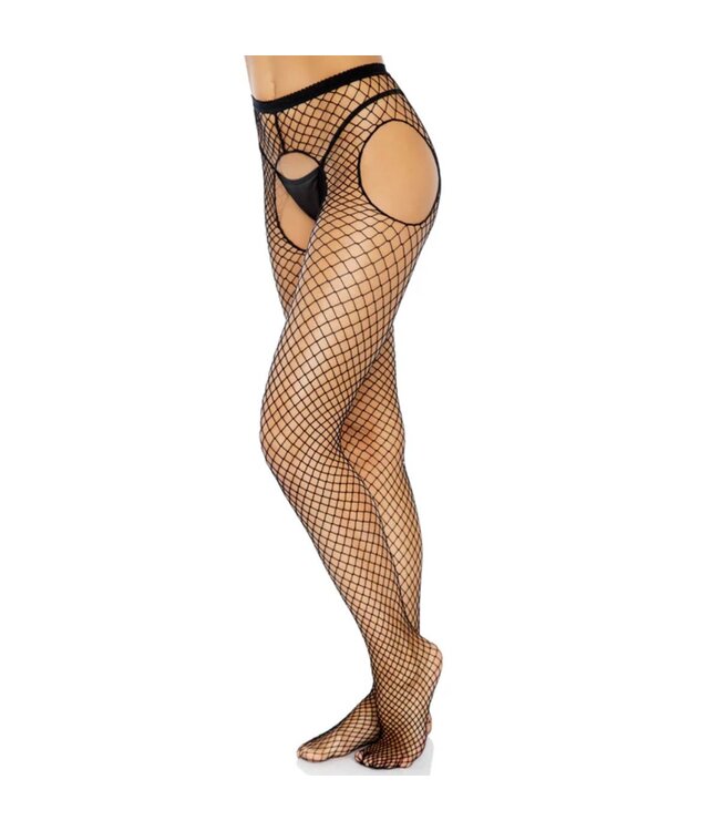 Leg Avenue Net Jarretelpanty - Zwart