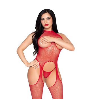 Leg Avenue Leg Avenue - Cupless Bodystocking Set - Rood