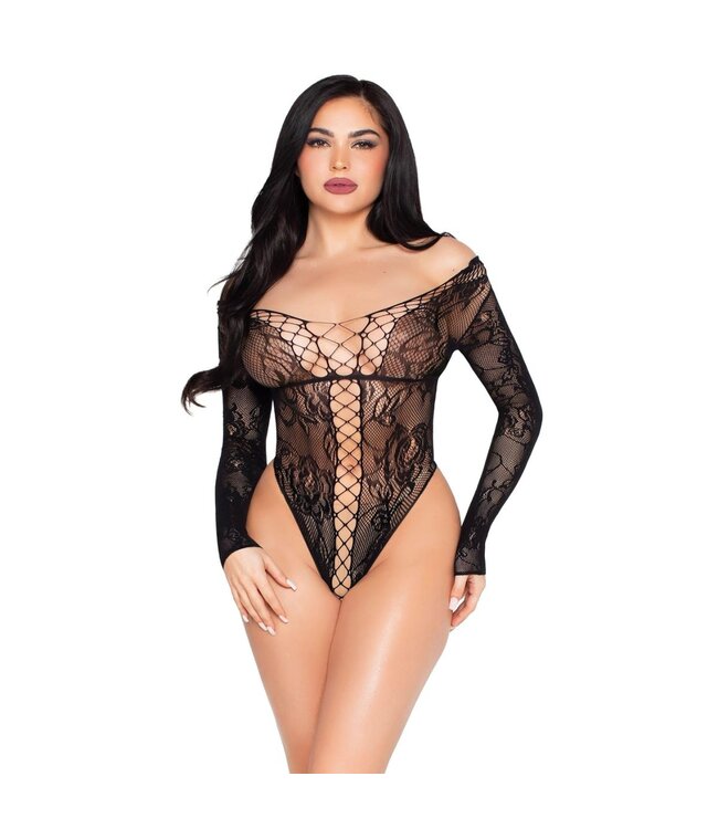 Leg Avenue Leg Avenue - Lace Teddy - Zwart