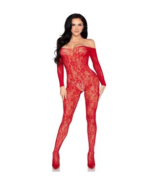 Leg Avenue Leg Avenue - Lace Bodystocking - Rood