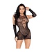 Leg Avenue Leg Avenue - Mini Dress and Gloves - Zwart