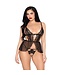 Leg Avenue Leg Avenue - Babydoll and Crotchless Panty - Zwart