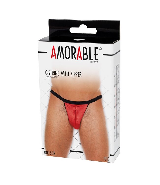 Rimba Amorable by Rimba - String met ritssluiting - One Size - Rood