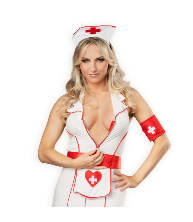 Rimba Amorable by Rimba - Verpleegsters uniform - Wit, Rood