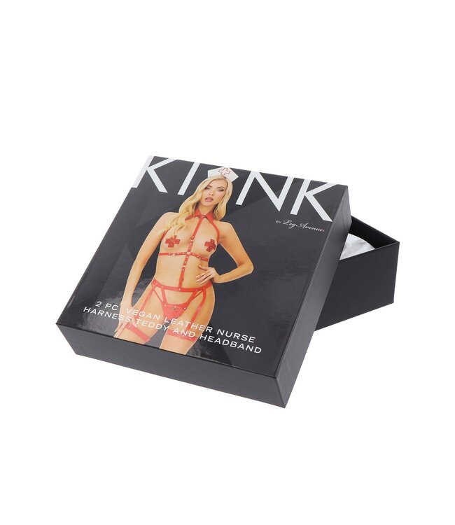 Kink Vegan leather harness teddy