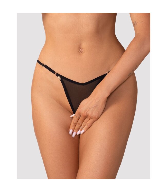 Obsessive Obsessive - Oxaria Open Kruis String - Zwart