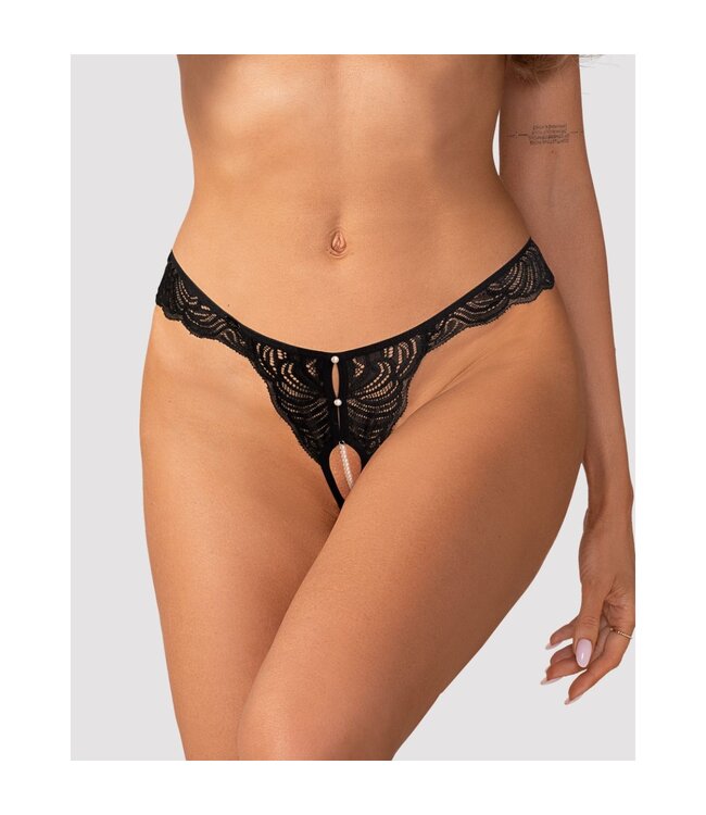 Obsessive Obsessive - Trinise Open Kruis String - Zwart