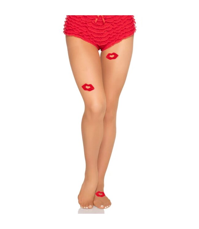 Leg Avenue Leg Avenue – Spandex Tights with Kisses – Rood