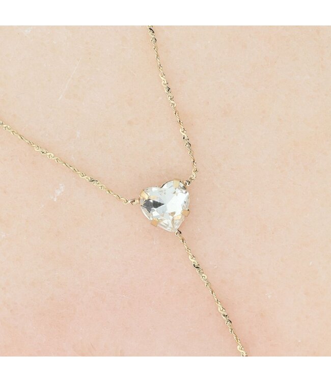 Otazu Otazu - Love Enkelband Crystal Heart - Transparant