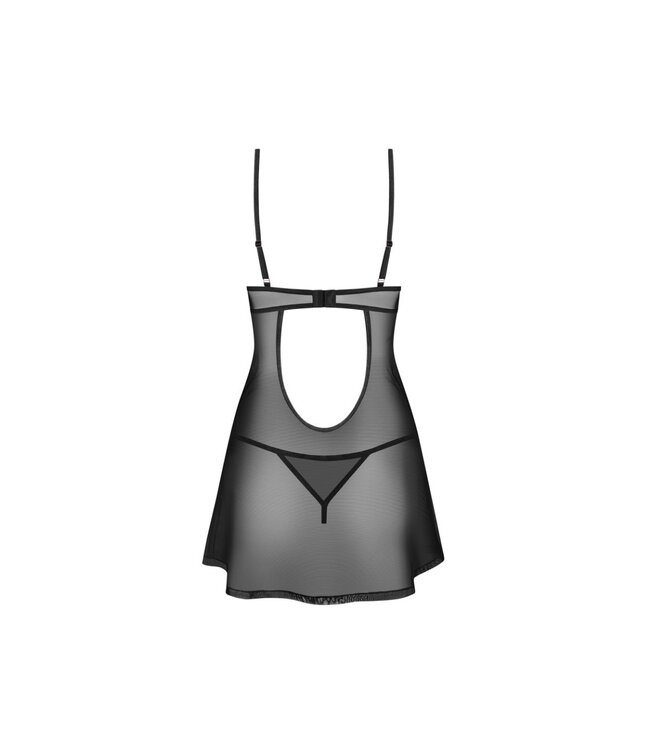 Obsessive Obsessive – Euridia Chemise & Tanga – Black