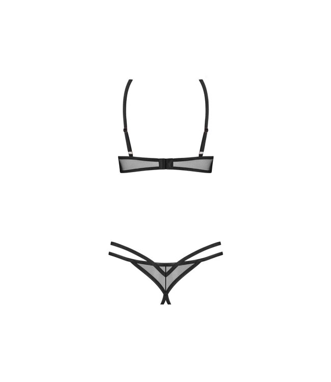 Obsessive Obsessive – Euridia 2-delige Crotchless Set – Zwart