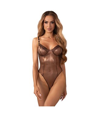 Obsessive Obsessive – Soranna Crotchless Teddy – Brown