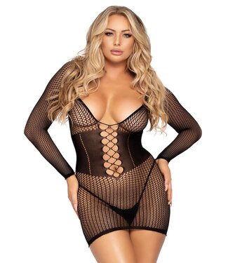 Leg Avenue Net Long Sleeve Mini Dress