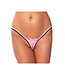 Rimba Amorable by Rimba - G-string met veter - One Size - Zwart / Roze