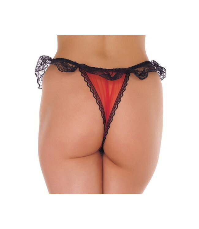 Rimba Amorable by Rimba - Open String - One Size - Zwart / Rood