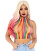 Leg Avenue Rainbow net high neck crop top