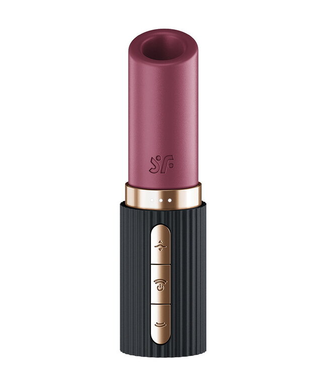 Rimba Satisfyer - Deep Kiss - 3D Air Pulse Lipstick Vibrator - Zwart