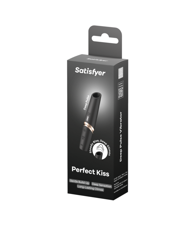 Rimba Satisfyer - Perfect Kiss - 3D Luchtpuls Lippenstift Vibrator - Zwart