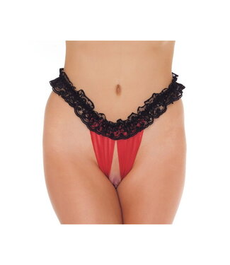 Rimba Amorable by Rimba - Open String - One Size - Zwart / Rood