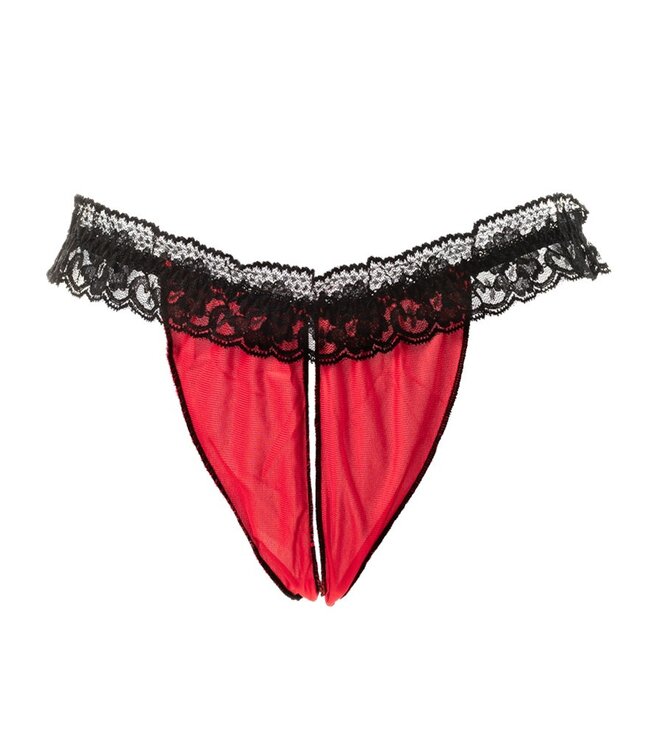 Rimba Amorable by Rimba - Open String - One Size - Zwart / Rood