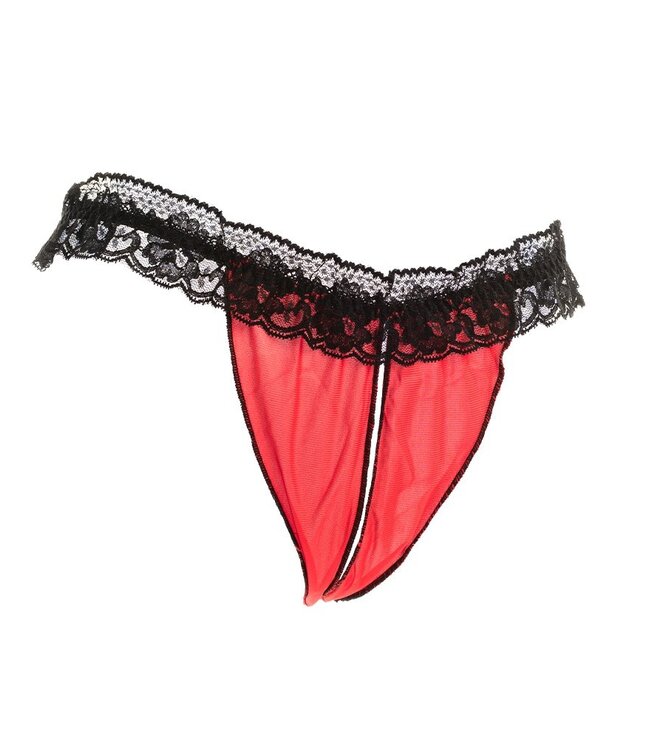 Rimba Amorable by Rimba - Open String - One Size - Zwart / Rood