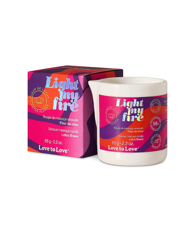 Rimba Love to Love - Light My Fire - Massagekaars - Lotusbloem - 65 g