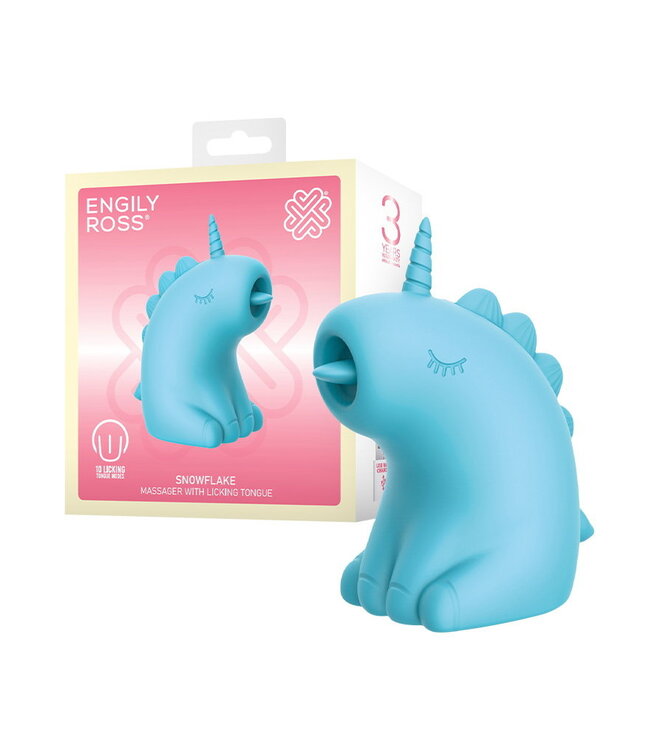 Rimba ER - Snowflake Unicorn - Massager met Likkende Tong - Blauw