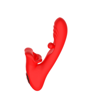 Rimba IY - Franky - Bijtende en roterende balvibrator met app-bediening - Rood