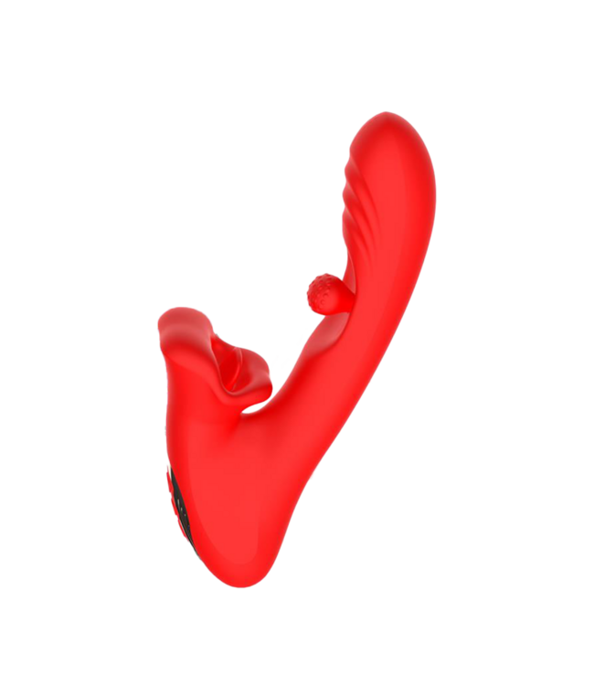 Rimba IY - Franky - Bijtende en roterende balvibrator met app-bediening - Rood