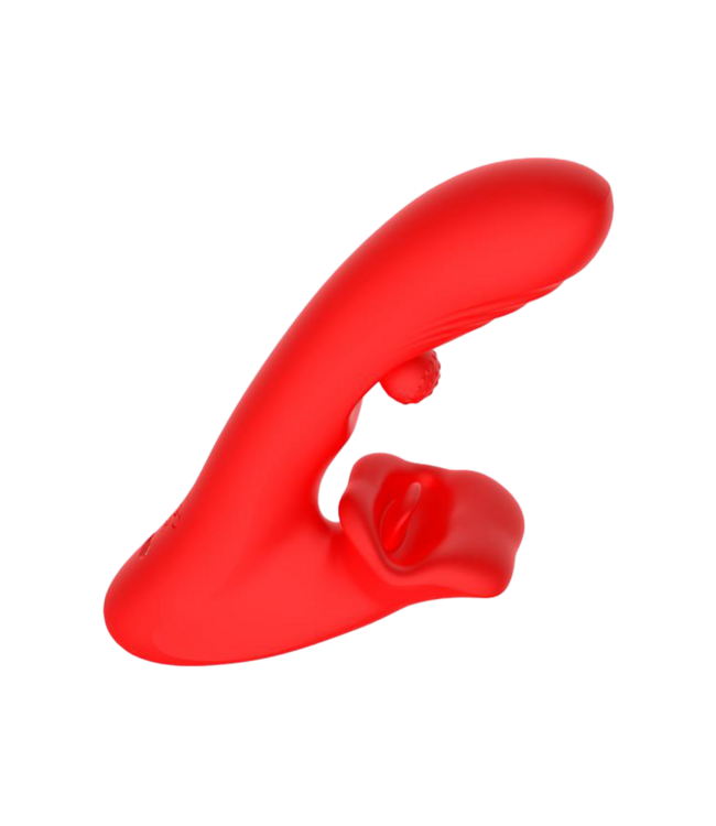 Rimba IY - Franky - Bijtende en roterende balvibrator met app-bediening - Rood