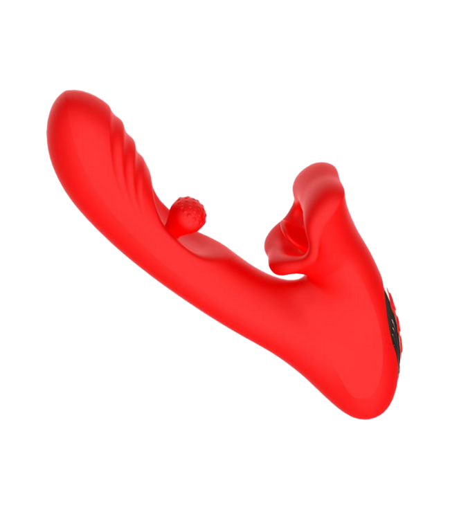 Rimba IY - Franky - Bijtende en roterende balvibrator met app-bediening - Rood