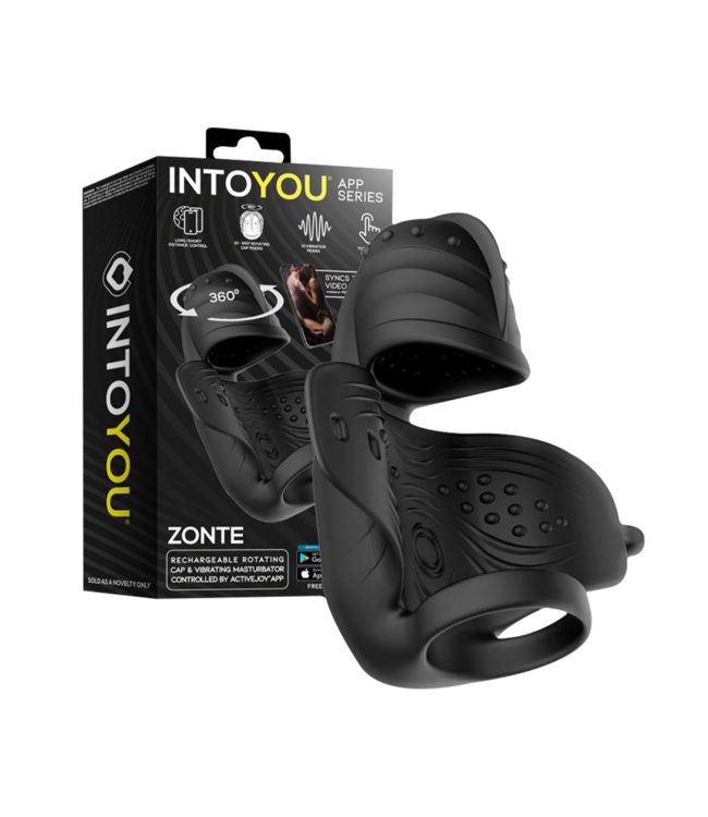 Rimba IY - Zonte - Vibrerende masturbator met draaibare kap en app-bediening - Zwart