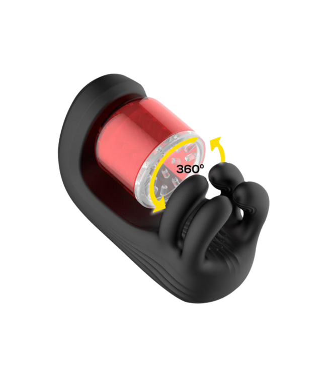 Rimba IY - Torky - Compresserende, roterende masturbator met app-bediening - Zwart