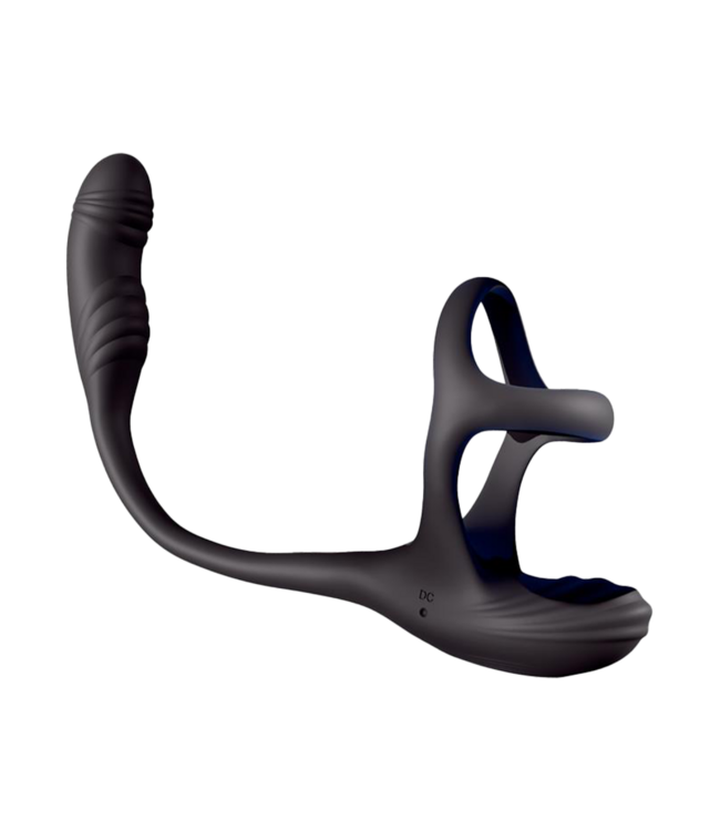 Rimba IY - Kamber - Golvende vibrerende anale plug en cockring met afstandsbediening - Zwart