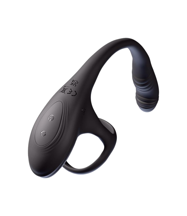 Rimba IY - Kamber - Golvende vibrerende anale plug en cockring met afstandsbediening - Zwart