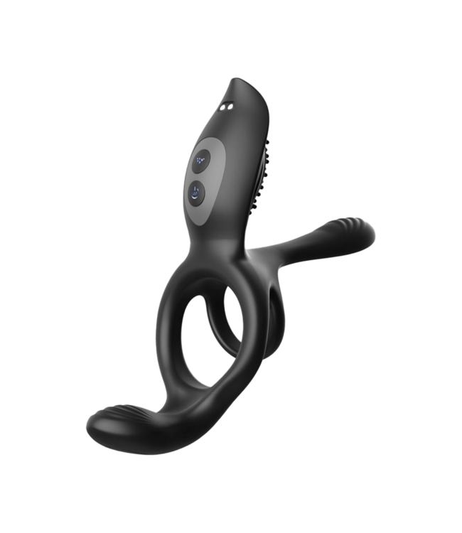 Rimba IY - Daxer - Girth Gainer Vibrerende dubbele cockring met afstandsbediening - Zwart