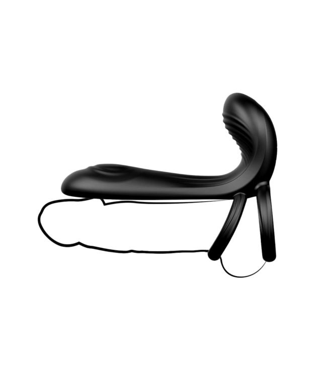 Rimba IY - Synkox - Girth Gainer Vibrerende Dubbele Penisring met Afstandsbediening - Zwart