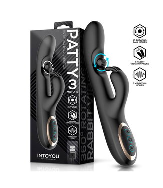 Rimba IY - Patty - Rabbit Vibrator met roterende bal - Zwart