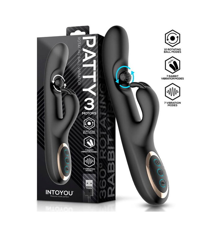 Rimba IY - Patty - Rabbit Vibrator met roterende bal - Zwart