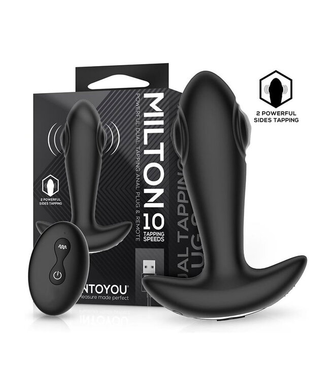 Rimba IY - Milton - Anale plug met dubbele klopfunctie en afstandsbediening - Zwart