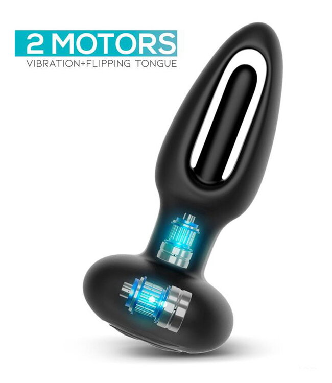 Rimba IY - Sasha - Vibrerende plug met bewegende tong en afstandsbediening - Zwart