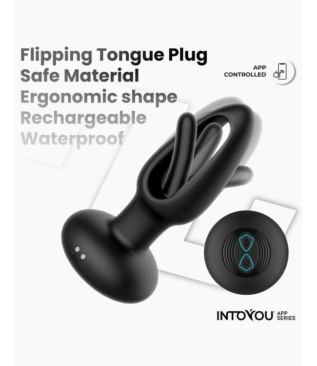 Rimba IY - Zack - Anale plug met bewegende tong (met app-bediening) - Zwart