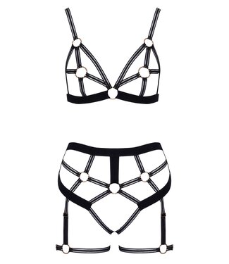 Cottelli Collection Cottelli LINGERIE – Ouvert Set Bh & Slip – Zwart