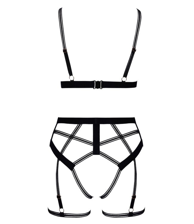 Cottelli Collection Cottelli LINGERIE – Ouvert Set Bh & Slip – Zwart