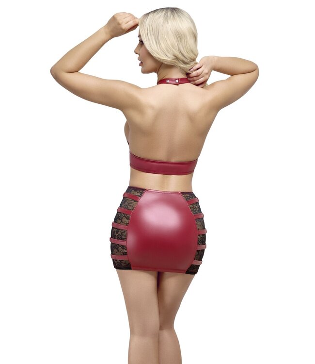 Cottelli Collection Cottelli PARTY – Crop Top & Mini Rok Set – Rood