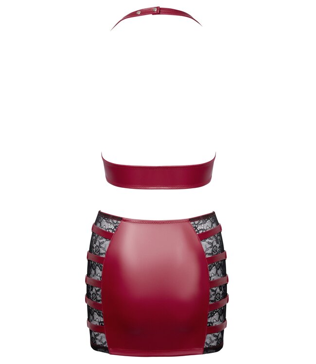 Cottelli Collection Cottelli PARTY – Crop Top & Mini Rok Set – Rood