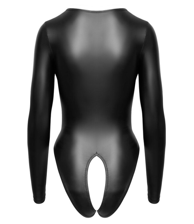 Cottelli Collection Cottelli LINGERIE – Crotchless Body Lange Mouwen – Zwart