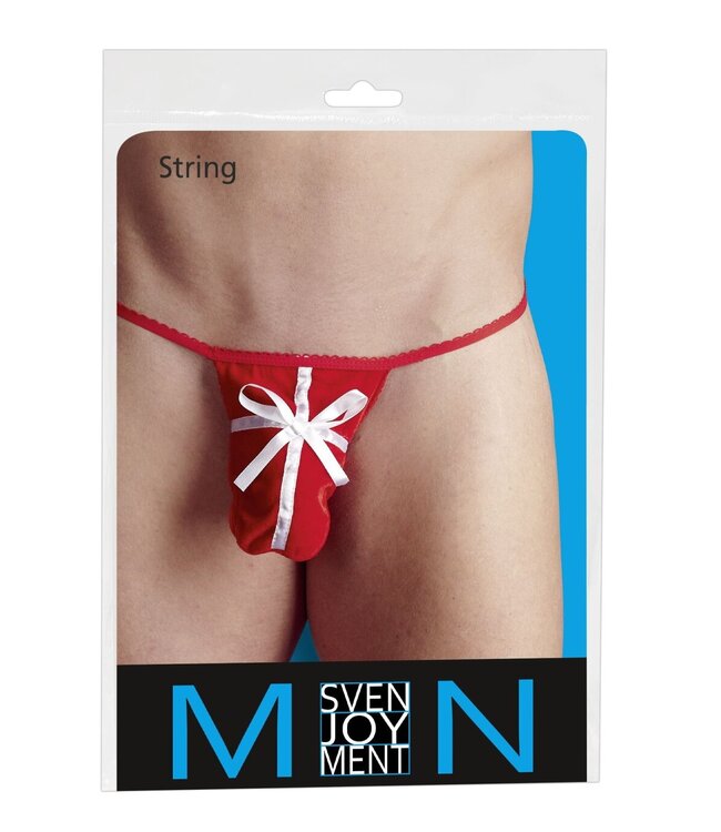 Svenjoyment Underwear Svenjoyment – String in Cadeau-Design – Rood