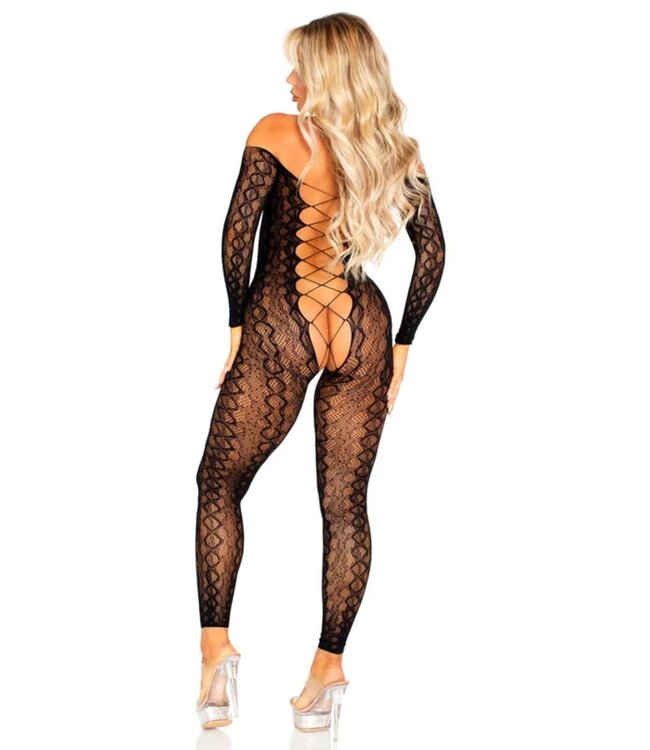 Leg Avenue Leg Avenue – Crotchless Bodystocking met Slangenprint – Zwart