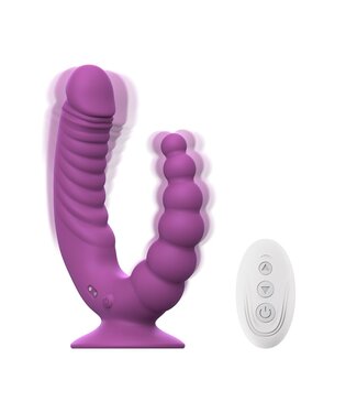 Teazers Teazers - Double Vibrator met Zuignap en Afstandsbediening - Paars
